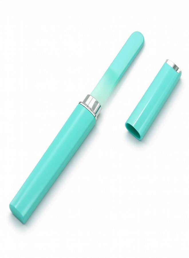 HomTop Glass Nail File with Case, 1 Pack Crystal Fingernail File for Natural Nails – Double-Sided Etched Czech Glass Nail Filer, Gentle Nail Care, Portable Manicure Tool for Women & Men (Green) - Image 4